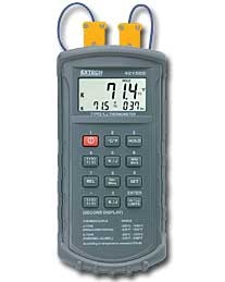  Extech 421502 Type J/K Thermocouple Dual Input Thermometer with Alarm